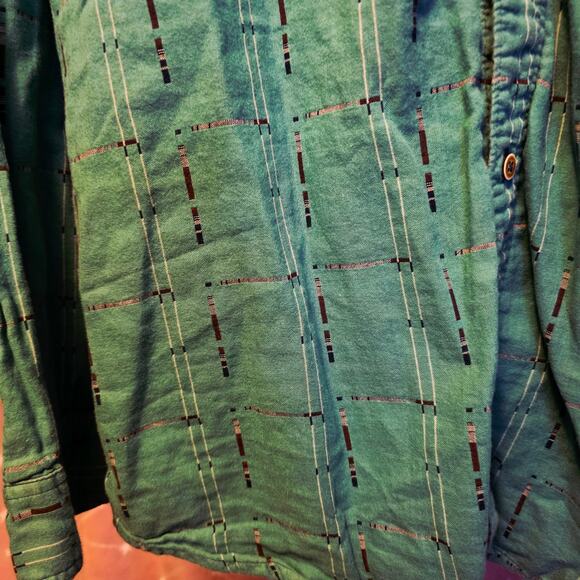 Carbon2Cobalt blue ptint flannel lined button down shirt size large tall - Picture 3 of 4